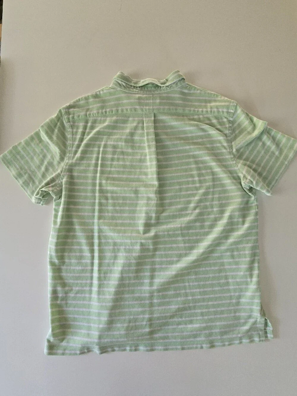 Ralph Lauren Light Green and White Striped Polo